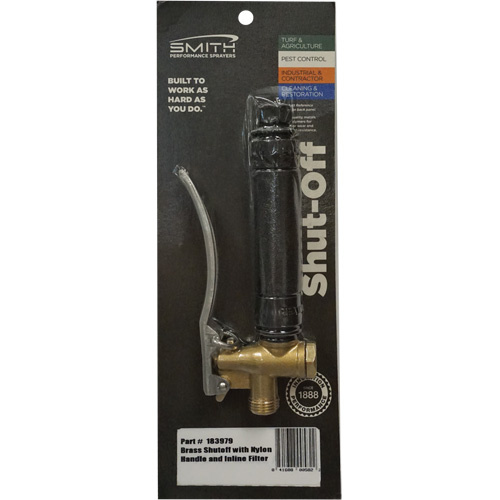Smith Performance Sprayers 183979 Brass Shut Off with Nylon Handle & In-Line Filter Brass Shut Off with Nylon Handle & In-Line Filter - Each