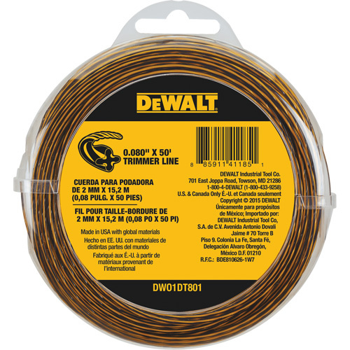 DEWALT DWO1DT801 Replacement Trimmer Line-(Each)
