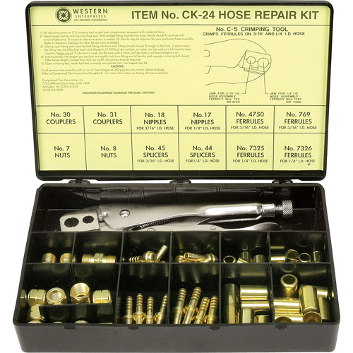 Western Enterprises CK-24 Hose Repair Kit Hose Repair Kit, Brass - Each