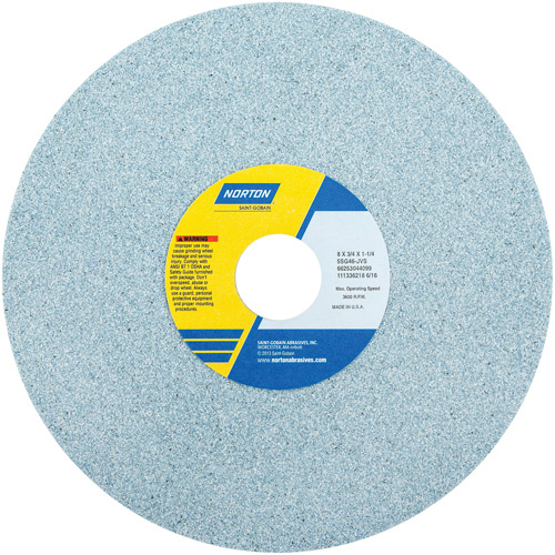 Norton 66253044098 Toolroom Vitrified Wheel, Type 5NQ, Ceramic Alumina, 8" x 3/4"-(Each)