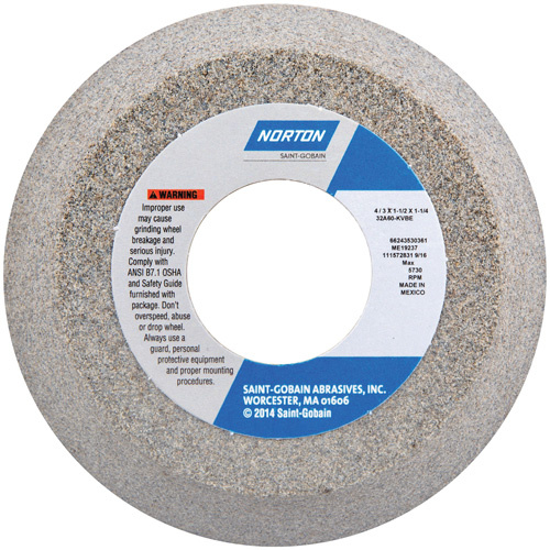 Norton 66243530361 Tool Room Wheel, Type 11, Aluminum Oxide, 4" x 1-1/2"-(Each)
