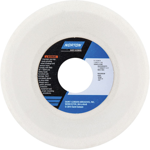 Norton 66252830975 Tool Room Wheel, Type 11, Aluminum Oxide, 5" x 1-3/4"-(Each)