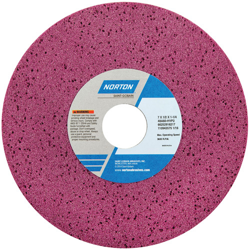 Norton 66252916217 Tool Room Wheel, Type 01, Aluminum Oxide, 7" x 1/2"-(Each)