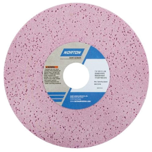 Norton 66252916219 Tool Room Wheel, Type 01, Aluminum Oxide, 7" x 1/2"-(Each)