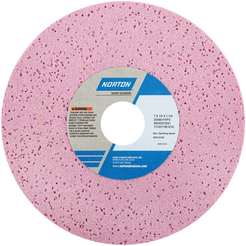 Norton 66252916221 Tool Room Wheel, Type 01, Aluminum Oxide, 7" x 1/2"-(Each)