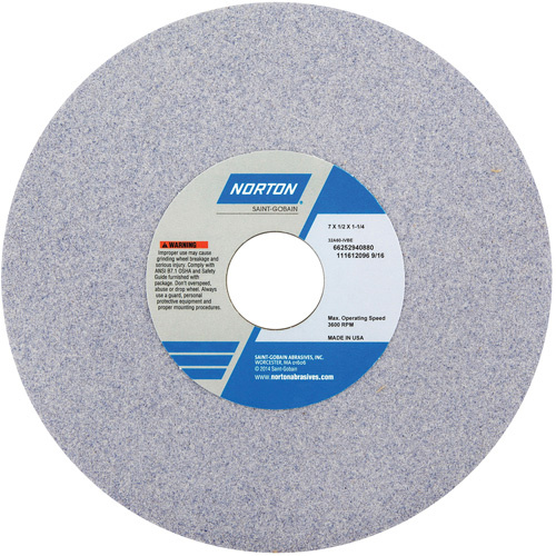 Norton 66252940879 Tool Room Wheel, Type 01, Aluminum Oxide, 7" x 1/2"-(Each)