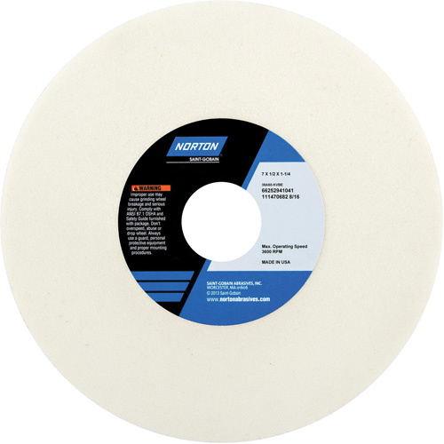 Norton 66252941165 Tool Room Wheel, Type 01, Aluminum Oxide, 7" x 1/2"-(Each)