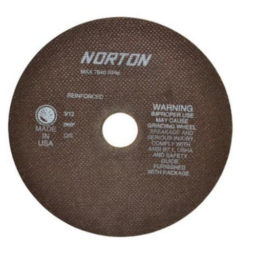 Norton 66253042983 Reinforced Tool Room Cut-Off Wheels, 8" x 0.06", 1-1/4" Arbor, Type 01/41, Aluminum Oxide, 7640 RPM-(Each)