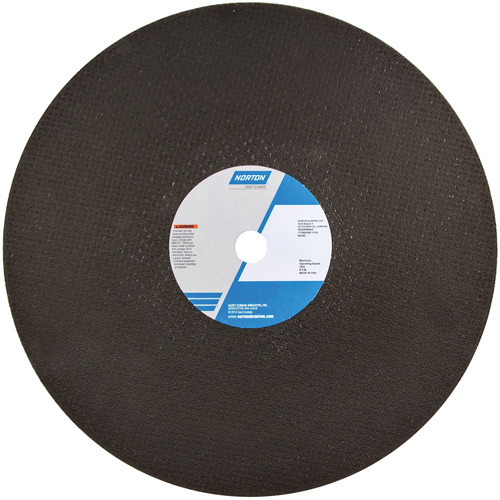 Norton 66253466437 Reinforced Foundry Cut-Off Wheel, 16" x 5/32", 1" Arbor, Type 01/41, Zirconia Alumina, 3820 RPM-(Each)
