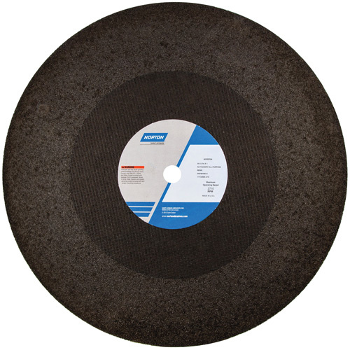 Norton 69078649613 Reinforced Foundry Cut-Off Wheel Reinforced Foundry Cut-Off Wheel, 20" x 3/16", 1" Arbor, Type 01/41, Zirconia Alumina, 2710 RPM - Each