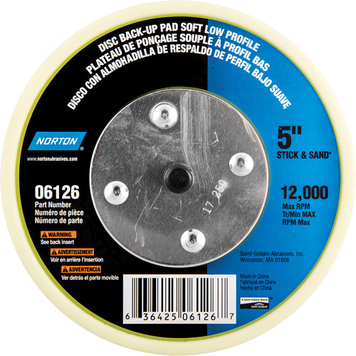 Norton 63642506126 Back Up Pads For PSA & Hook And Loop Paper Discs-(Each)