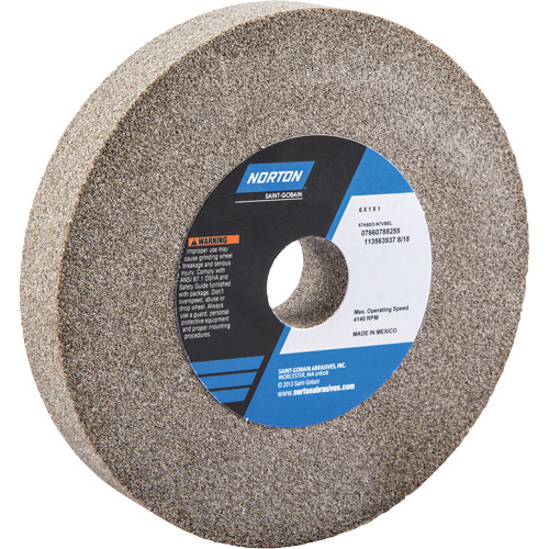 Norton 07660788255 Bench Grinding Wheels - Gemini, 6" x 1", 1" Arbor, Aluminum Oxide-(Each)