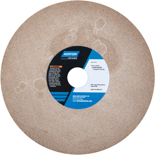 Norton 07660788280 Bench Grinding Wheels - Gemini, 8" x 1", 1" Arbor, Aluminum Oxide-(Each)