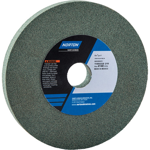 Norton 66252836572 Bench Grinding Wheels - Gemini, 6" x 1/2", 1" Arbor-(Each)