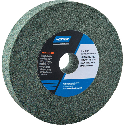 Norton 66252837187 Bench Grinding Wheels - Gemini, 6" x 1", 1" Arbor-(Each)
