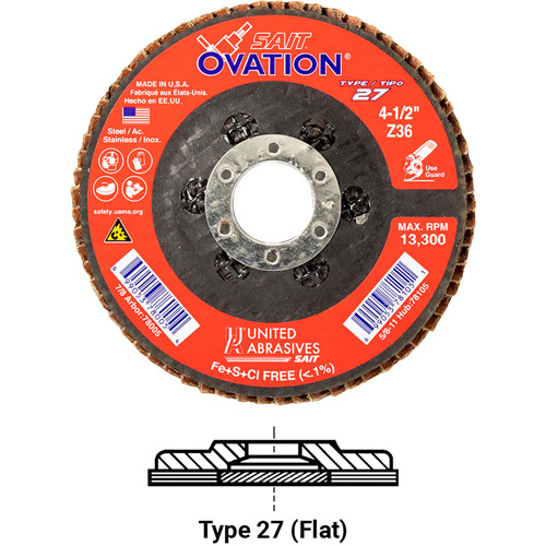 United Abrasives Inc. Ovation Flap Disc  (Each)-Click on options for variations & Details.