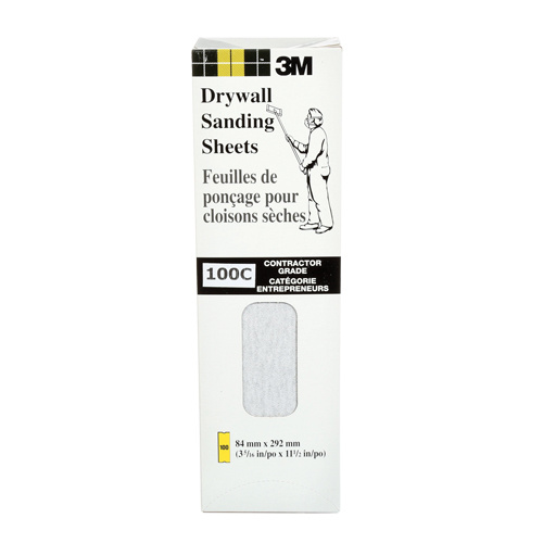 3M CM-124-P100C Tri-M-ite Fre-Cut Die -Cut Drywall Sheet, 11-1/4" x 3-5/16", 100 Grit, Silicon Carbide-(Each)