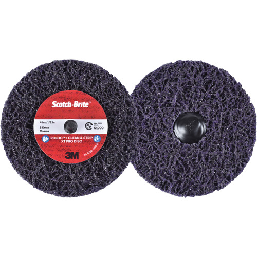 3M SB21552 Scotch-Brite™ Roloc™+ Clean & Strip XT Pro Disc Scotch-Brite™ Roloc™+ Clean & Strip XT Pro Disc, 4" Dia., Extra Coarse Grit, Silicon Carbide - Each