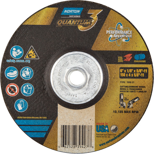 Norton Quantum3™ Grinding & Cutting Wheel  (Each)-Click on options for variations & Details.