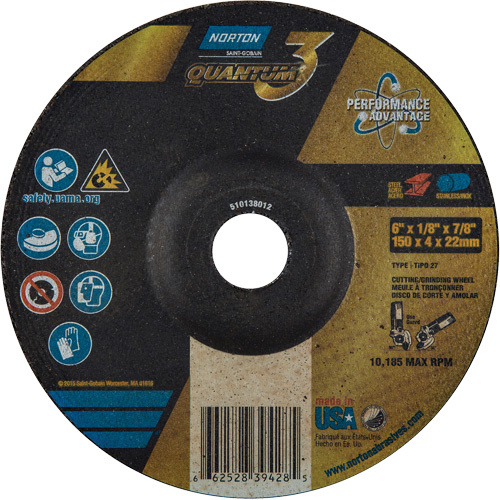 Norton Quantum3™ Grinding & Cutting Wheel  (Each)-Click on options for variations & Details.