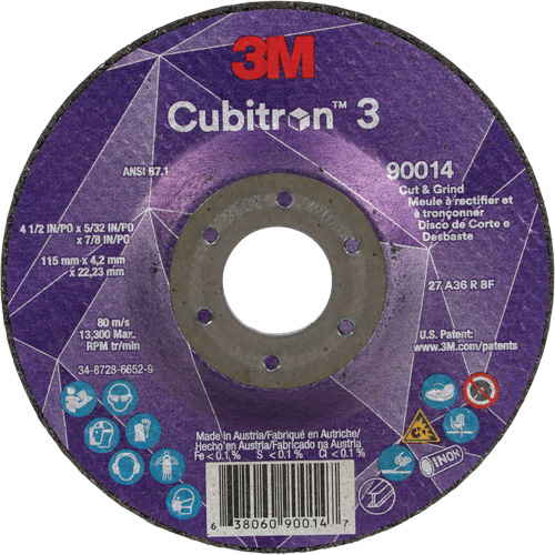 3M Cubitron™ 3 Cut & Grind Wheel  (Each)-Click on options for variations & Details.