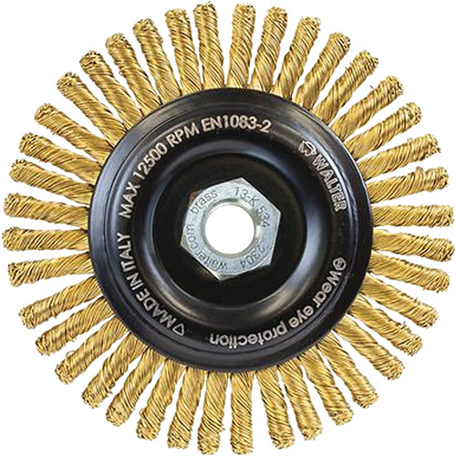 Walter Surface Technologies 13K534 Spark-Free Brass Wire Wheel Spark-Free Brass Wire Wheel, 5" Dia. x 5/8"-11 Arbor - Each
