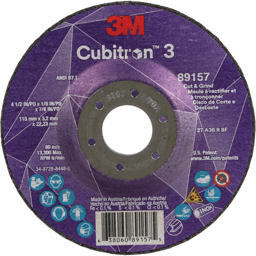 3M Cubitron™ 3 Cut and Grind Wheel  (Each)-Click on options for variations & Details.