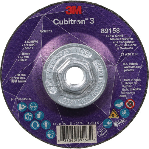 3M Cubitron™ 3 Cut and Grind Wheel  (Each)-Click on options for variations & Details.