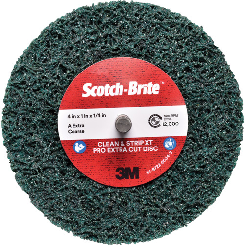 3M 7100173921 Scotch-Brite™ Clean and Strip XT Pro Extra Cut Disc XC-DC Scotch-Brite™ Clean and Strip XT Pro Extra Cut Disc XC-DC, 4" Dia., Extra Coarse Grit, Aluminum Oxide - Each