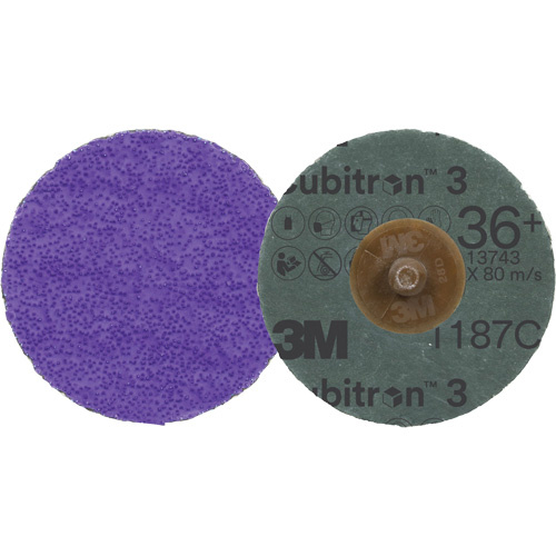 3M 7100331749 Cubitron™ 3 Roloc™ Fibre Disc Cubitron™ 3 Roloc™ Fibre Disc, 3" Dia., 36+ Grit, Ceramic - Each
