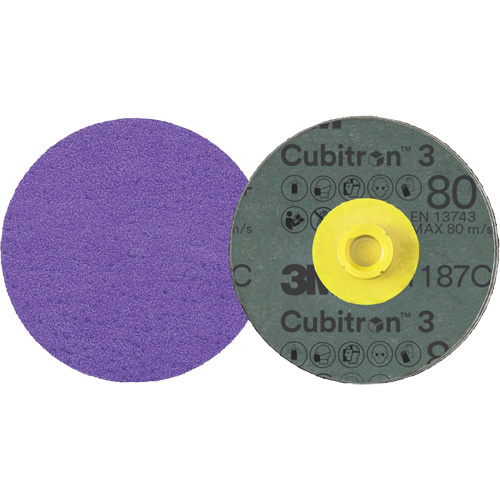3M 7100332094 Cubitron™ 3 Roloc™ Fibre Disc Cubitron™ 3 Roloc™ Fibre Disc, 4" Dia., 80+ Grit, Ceramic - Each