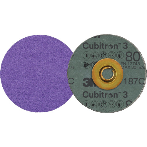 3M 7100332092 Cubitron™ 3 Roloc™ Fibre Disc Cubitron™ 3 Roloc™ Fibre Disc, 3" Dia., 80+ Grit, Ceramic - Each
