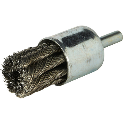 Norton 69936653310 Stem Mounted Knotted Wire Brush Stem Mounted Knotted Wire Brush, 1" Dia. x 1/4" Arbor - Each