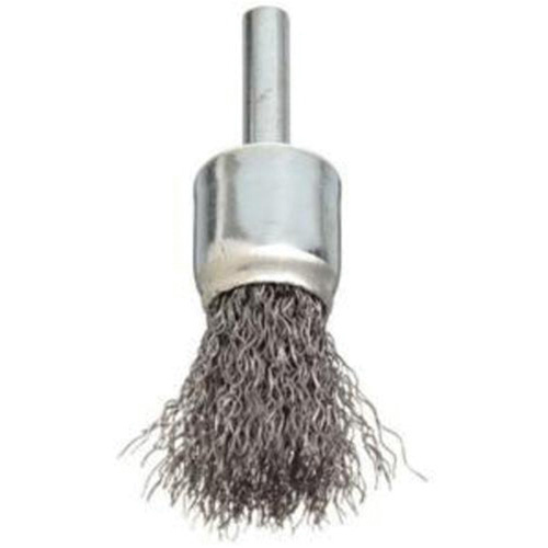 Norton 69936606145 Stem Mounted Crimped Wire Brush Stem Mounted Crimped Wire Brush, 3/4", 0.006" Fill, 1/4" Shank - Each