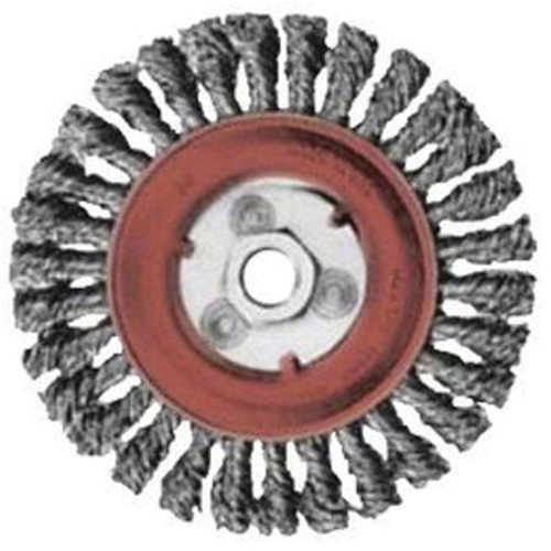 Norton 66252833487 Full Cable Twist Wire Wheel, 5" Dia., 0.02" Fill, 5/8"-11 Arbor, Steel-(Each)