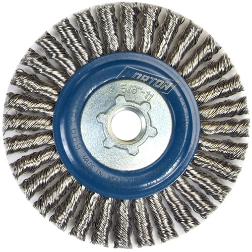 Norton 69936606278 Stringer Bead Knot Wire Brush For Angle Grinders Stringer Bead Knot Wire Brush For Angle Grinders, 4" Dia., 0.02" Fill, 5/8"-11 Arbor, Stainless Steel - Each