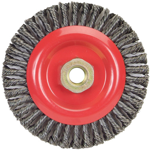 Norton 66252833490 Stringer Bead Knot Wire Brush For Angle Grinders, 5" Dia., 0.02" Fill, 5/8"-11 Arbor, Steel-(Each)