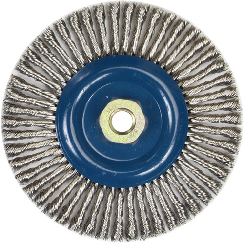 Norton 69936653351 Stringer Bead Knot Wire Brush For Angle Grinders Stringer Bead Knot Wire Brush For Angle Grinders, 6" Dia., 0.02" Fill, 5/8"-11 Arbor, Stainless Steel - Each