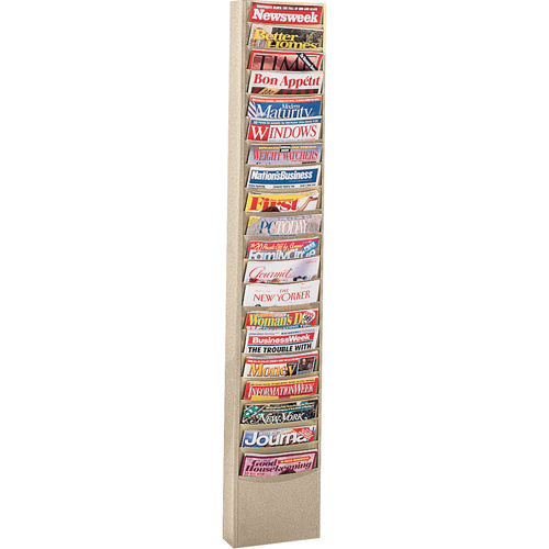 Durham Manufacturing 411-75 Literature Storage Racks, Stationary, 20 Slots, Steel, 13-1/8" W x 4-1/8" D x 58-1/2" H-(Each)