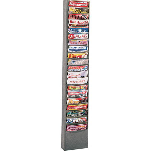 Durham Manufacturing 411-95 Literature Storage Racks, Stationary, 20 Slots, Steel, 13-1/8" W x 4-1/8" D x 58-1/2" H-(Each)