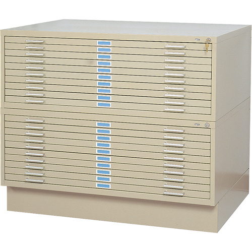 Safco 4986TS Steel Plan Files Steel Plan Files, 10 Drawers, 46-3/8" W x 35-3/8" D x 16-1/2" H - Each