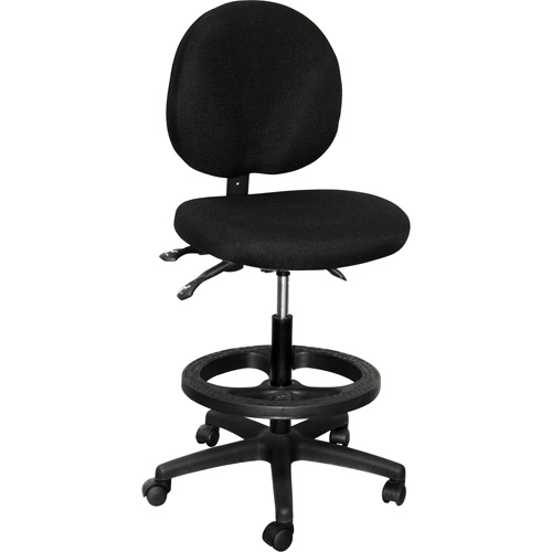 Mur-Van C9982-CC-F Ergonomic Steno Chair, Drafting, Adjustable, 23" - 33", Fabric Seat, Black-(Each)