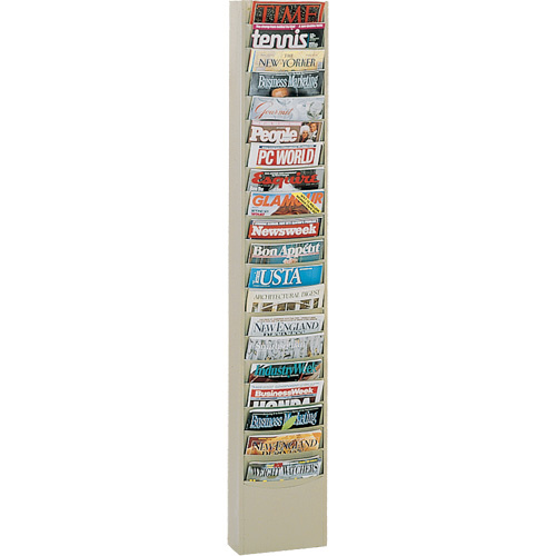 Durham Manufacturing 400-75 Literature Rack, Wall Mount, 20 Slots, Steel, 9-3/4" W x 4-1/8" D x 58" H-(Each)