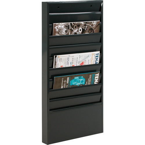 Durham Manufacturing 406-08 Literature Storage Racks, Stationary, 10 Slots, Steel, 13-1/8" W x 2" D x 26-1/4" H-(Each)