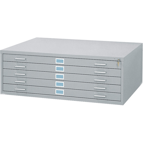 Safco 4996GRR Steel Plan Files Steel Plan Files, 5 Drawers, 46-3/8" W x 35-3/8" D x 16-1/2" H - Each