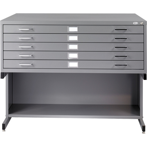 Safco 4998GRR Steel Plan Files Steel Plan Files, 5 Drawers, 53-3/8" W x 41-3/8" D x 16-1/2" H - Each