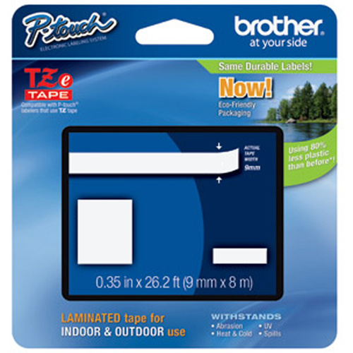 Brother TZE121 P-touch® Labeling Systems P-touch<sup>®</sup> Labeling Systems, 9 mm x 314.4", Black on Clear - Each
