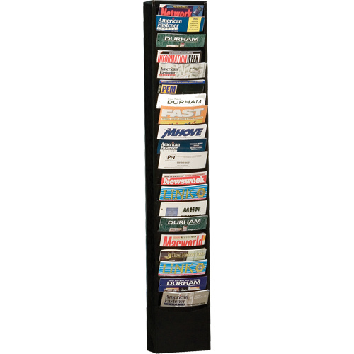 Durham Manufacturing 400-08 Literature Storage Racks, Stationary, 20 Slots, Steel, 9-3/4" W x 4-1/8" D x 58" H-(Each)