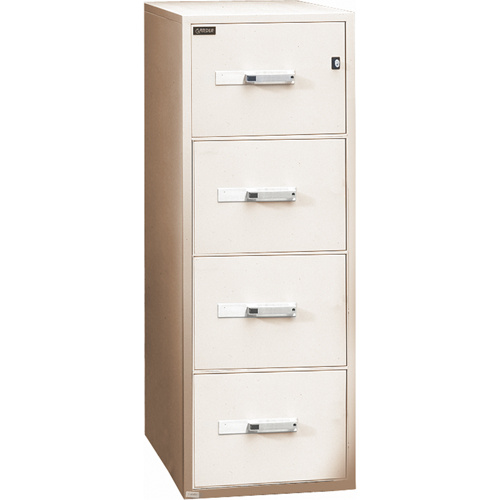 Gardex GF400-BE Fire Resistant Filing Cabinets Fire Resistant Filing Cabinets, Steel, 4 Drawers, 19-3/4" W x 31" D x 54" H, Beige - Each