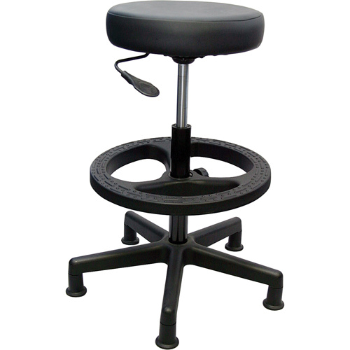 Mur-Van C934-3P-GL-V 900 Series Task Stool, Stationary, Adjustable, 20" - 28", Vinyl Seat, Black-(Each)